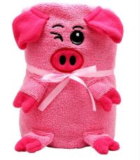 Полотенце игрушка-трансформер "Розовая свинка"